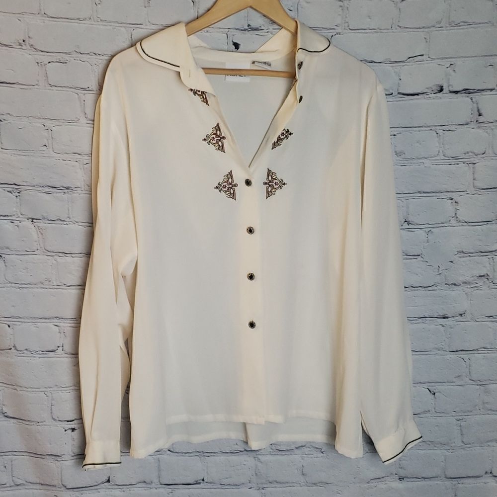 Vintage Koret White Bohemian Top‎